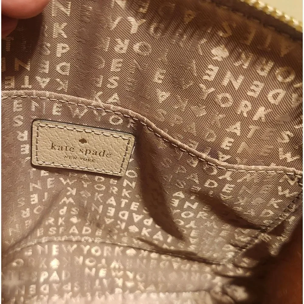 Kate Spade NY White/Nude Leather Domed Satchel/Crossbody Bag Ret.$330 w/Dustbag
